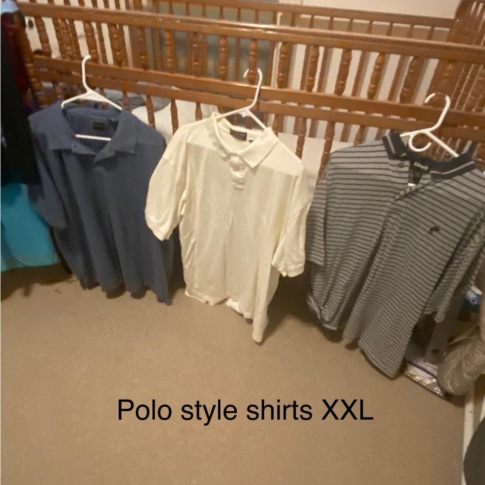 Men’s polo style shirts XXL.  $9 or all three for $24